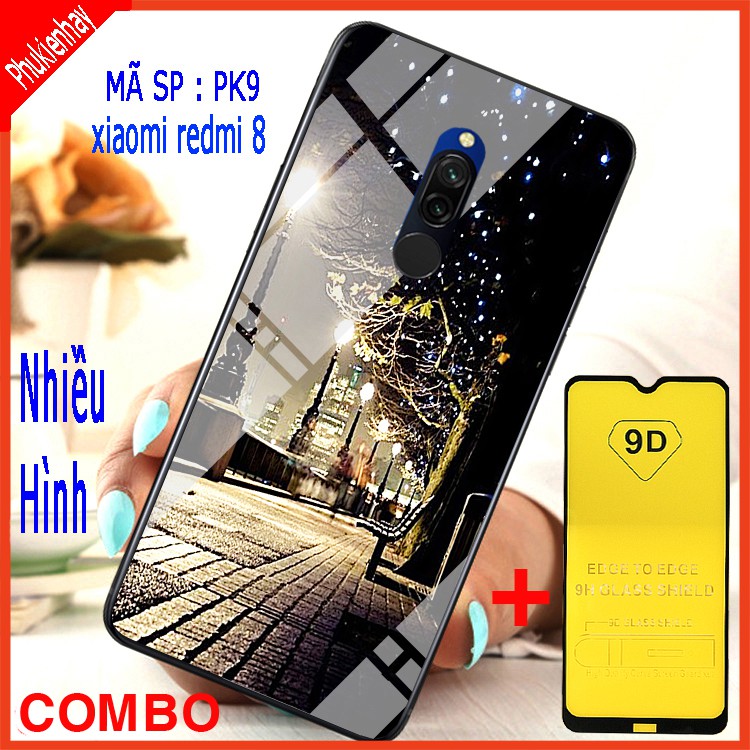 COMBO ỐP LƯNG XIAOMI REDMI 8 (ốp kính 3D thế hệ mới + kính cường lực 9D) EDUCASE66