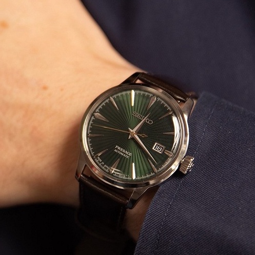 Đồng hồ cơ nam Seiko SRPD37J1 kính Hardlex chống xước, chống nước 5 ATM. dây da thời trang cao cấp chính hãng Nhật Bản