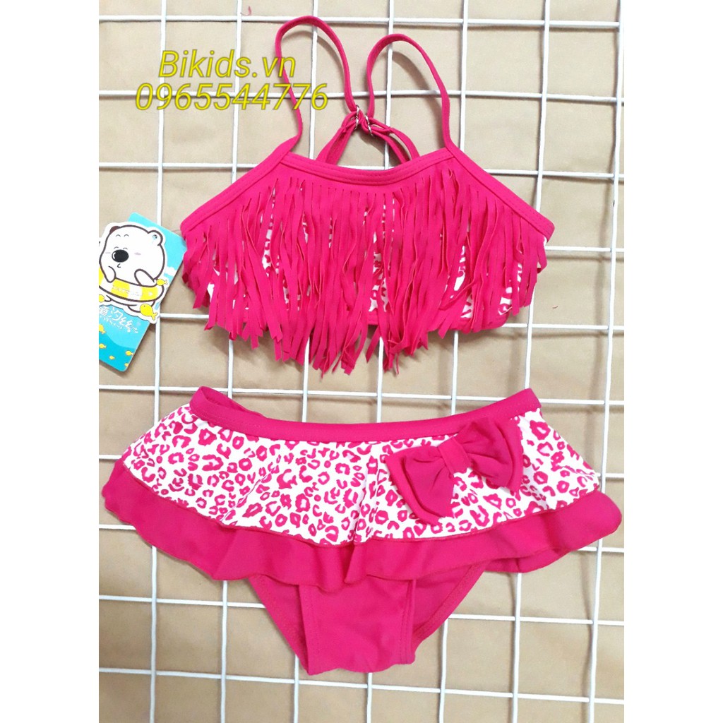 Bikini/đồ tắm/đồ bơi 2 mảnh tua rua hồng bé gái 8020