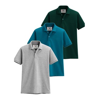 Bộ 3 Áo thun cá sấu cổ bẻ Pigofashion - AB19 (ve chai, xám,công) chọn lựa màu ghi chú