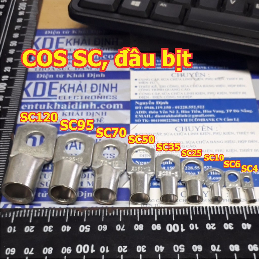 Đầu COS SC trần, bịt đầu, bằng đồng mạ si chống oxi hóa SC120 kde5200