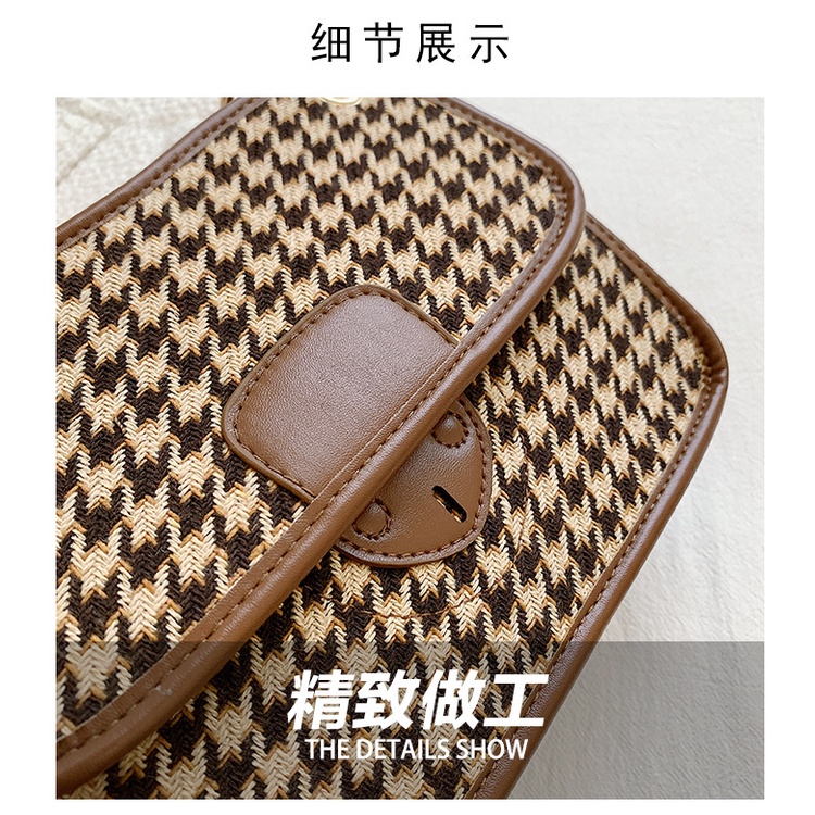 Túi đeo chéo JASMIN NOIR hình vuông nhỏ bằng mây thiết kế đơn giản hợp thời trang cho nữ