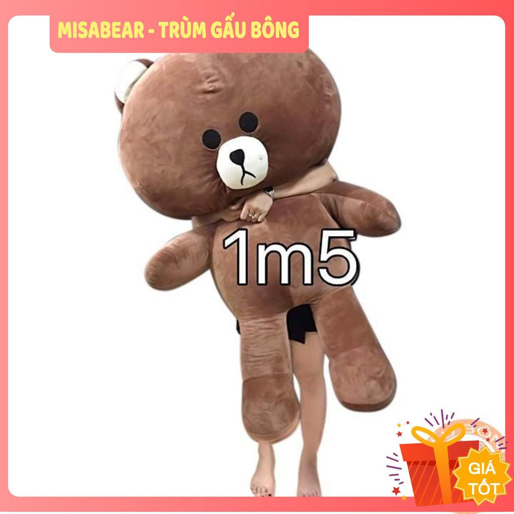 ( Rẻ nhất shopee ) Gấu Bông Brown khổng lồ khổ vải 1m6- Hàng cao cấp