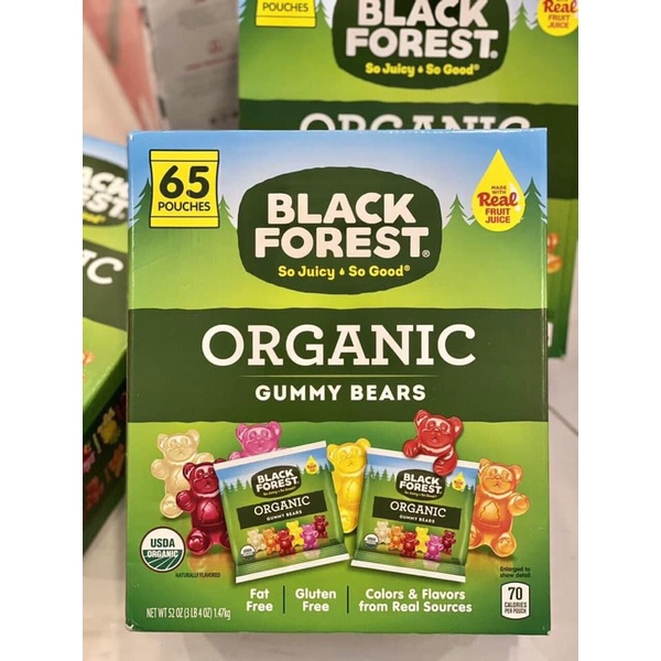 Kẹo dẻo Trái cây Black Forest Organic Gummy Bears 1,47kg - Hộp 65 gói