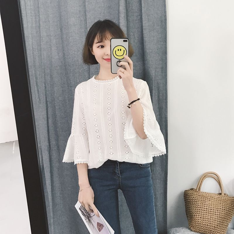 (A18) Áo ren trắng tay xòe