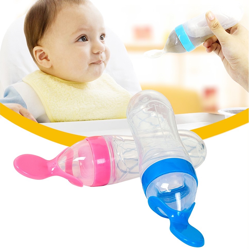 Bình thìa bón cháo, bón sữa silicon siêu mềm cho bé