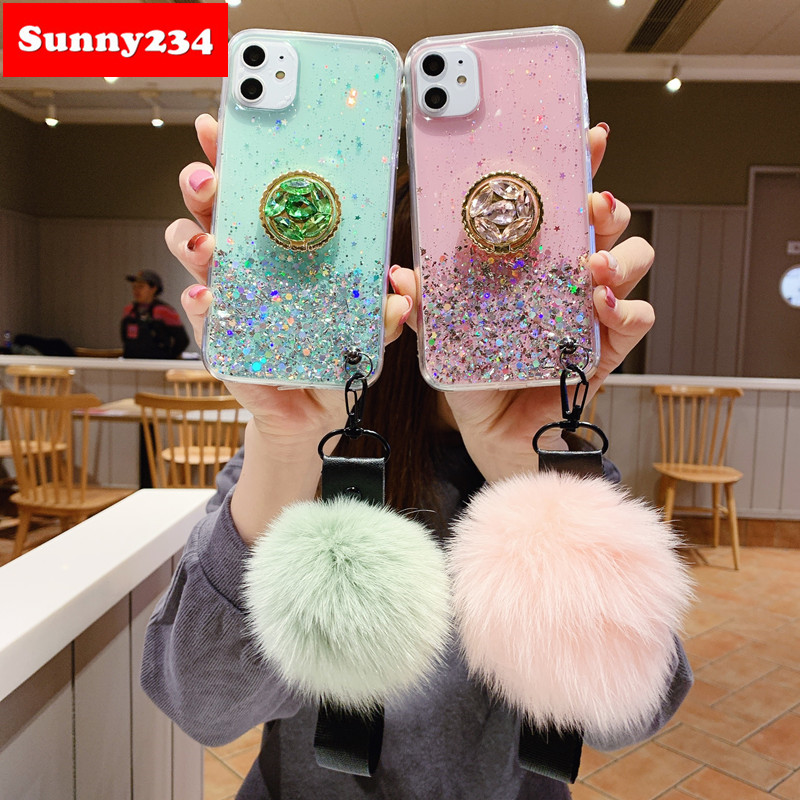 Luxury Glitter Soft Case Samsung Note 20 Pro Case + Phone Holder + Strap