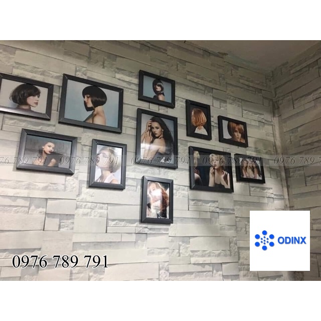 10m Giấy dán tường (decal cuộn) Giả gạch xám có keo sẵn bóc dán đơn giản