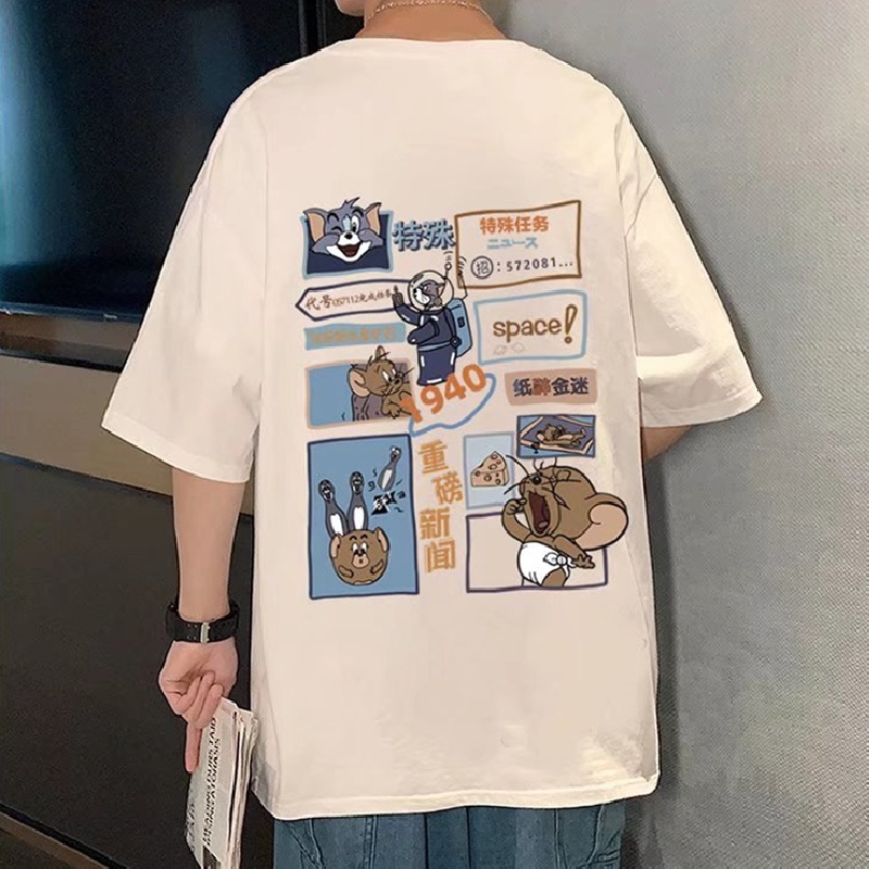 Áo Thun Tay Ngắn Cổ Tròn In Hình Hoạt Hình Dành Cho Nam Và Nữ size M-8XL