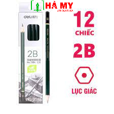 [Hỏa Tốc] Hộp 12 cây bút chì gỗ cao cấp 2B Deli 7084, bút chì luyện chữ, chính hãng giá rẻ