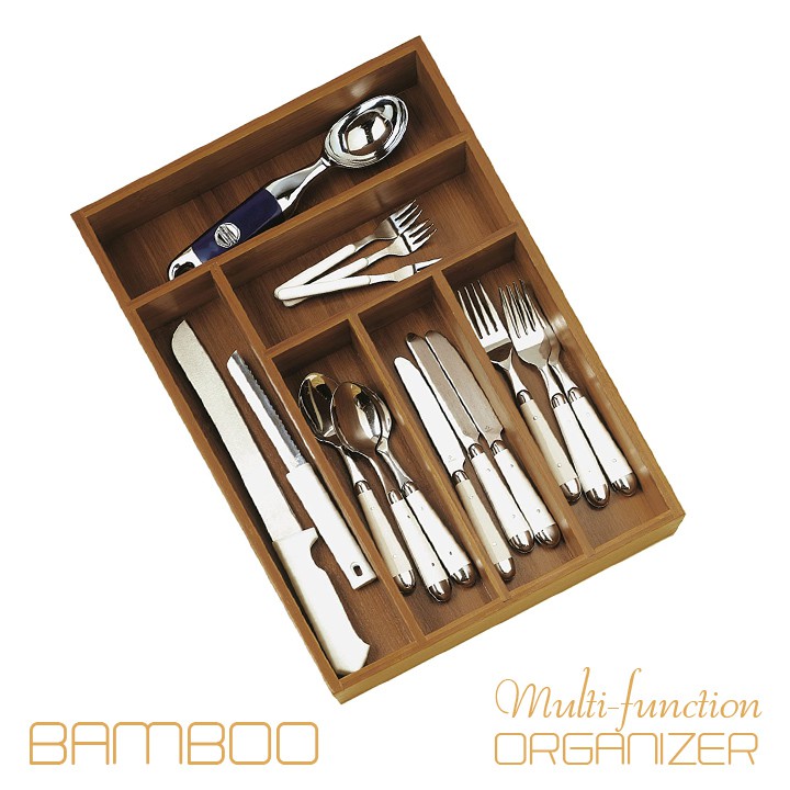 Khay gỗ tre đựng đồ đa năng 6 ngăn - khay chia đồ đa năng cao cấp xuất khẩu [AUSTIN-06] | BigBuy360 - bigbuy360.vn