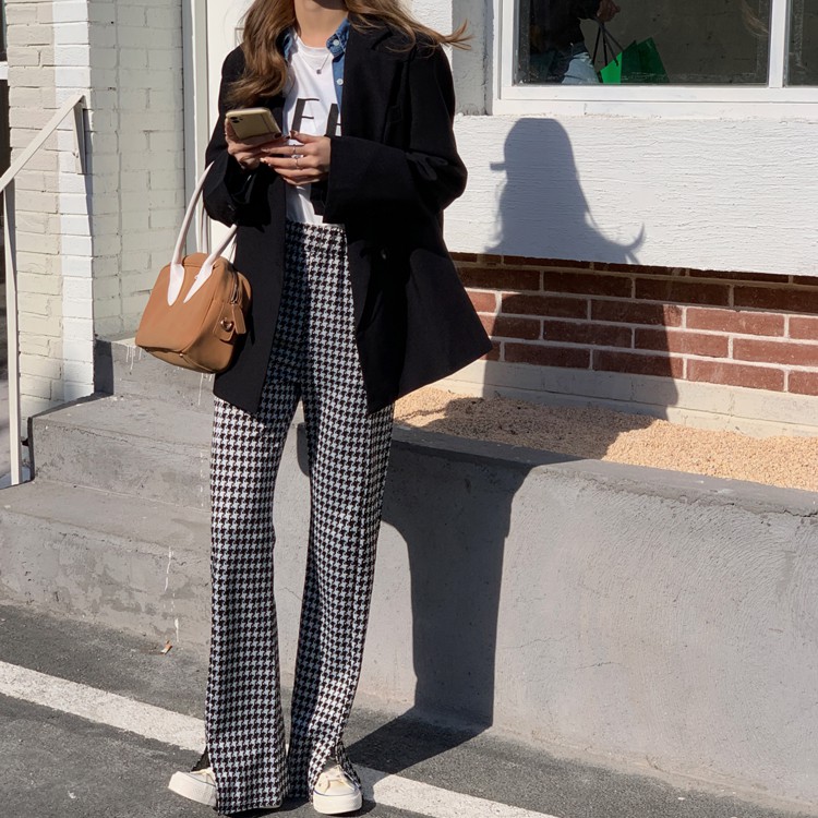 Quần Dài Ống Đứng Lưng Cao Thời Trang Hàn Quốc Cho Nữ