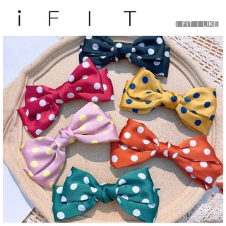 Kẹp tóc nơ ifit chấm bi phong cách retro thời trang nhiều màu sắc