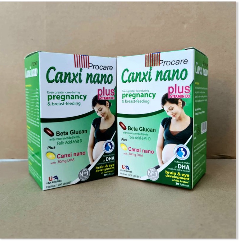 Procare Canxi nano pregnancy giúp bổ sung canxi cho phụ nữ chuẩn bị mang thai, có thai và cho con bú - Hộp 30 viên