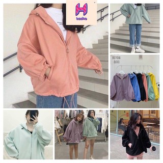 Áo Hoodie Nữ Trơn Bigsize Ulzzang form rộng trơn Uni Mùa Đông