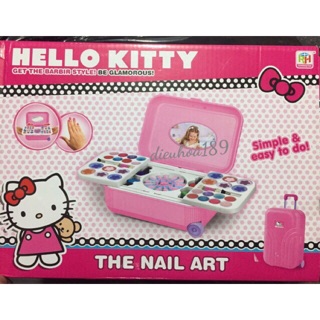 Hộp vali kéo trang điểm make up ,sơn móng tay nail mèo hello kitty