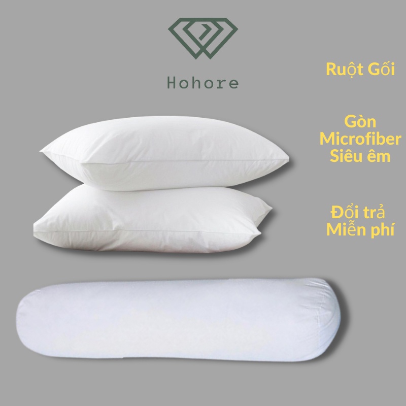 Ruột gối bông ép hơi vikona 100% gòn nhập khẩu cao cấp sợi mịn siêu êm gối ngủ 40*60 / gối ngủ 50*70, gối ôm 35*100