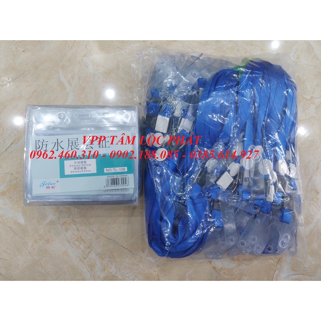 SỈ 50 BỘ THẺ ĐEO NHÂN VIÊN 108  + dây đeo thẻ lụa móc nhựa
