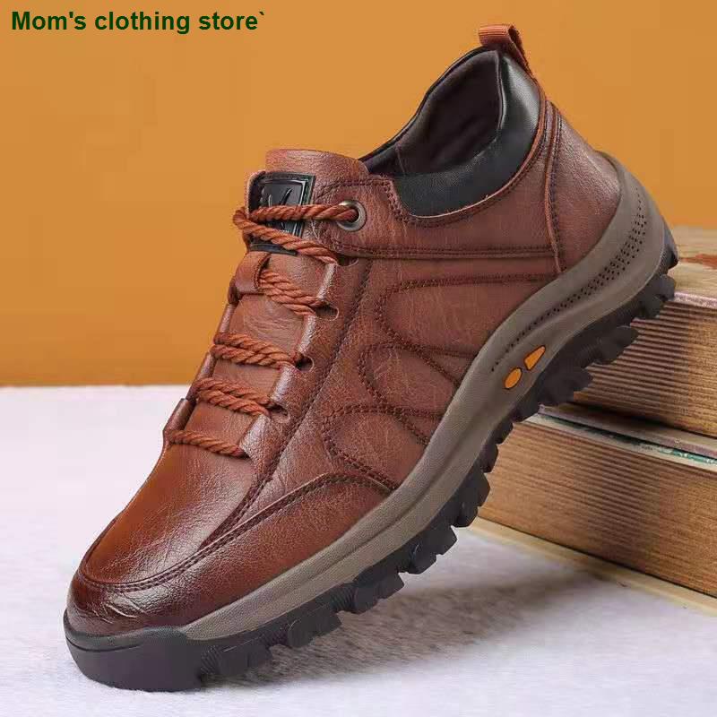 Giày thể thao da bò chống trượt thoáng khí mẫu 2021 thời trang mùa hè dành cho nam