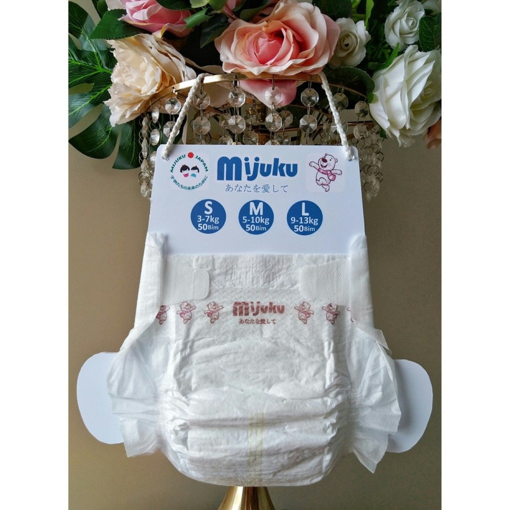 Bỉm tã dán Mijuku cao cấp combo 100 miếng S/M/L