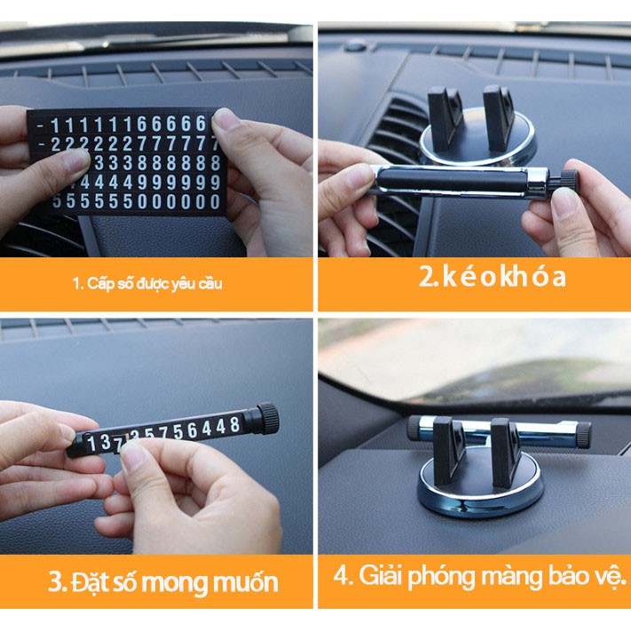 Car Phone holder Car Mobile number plate Car supplies car temporary parking sign car-mounted rotatable mobile phone bracket hidden mobile number plate