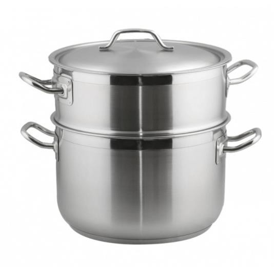 Bộ Nồi Xửng Hấp Inox 3 Đáy Fivestar 30cm Dùng Bếp Từ - Nắp Kính