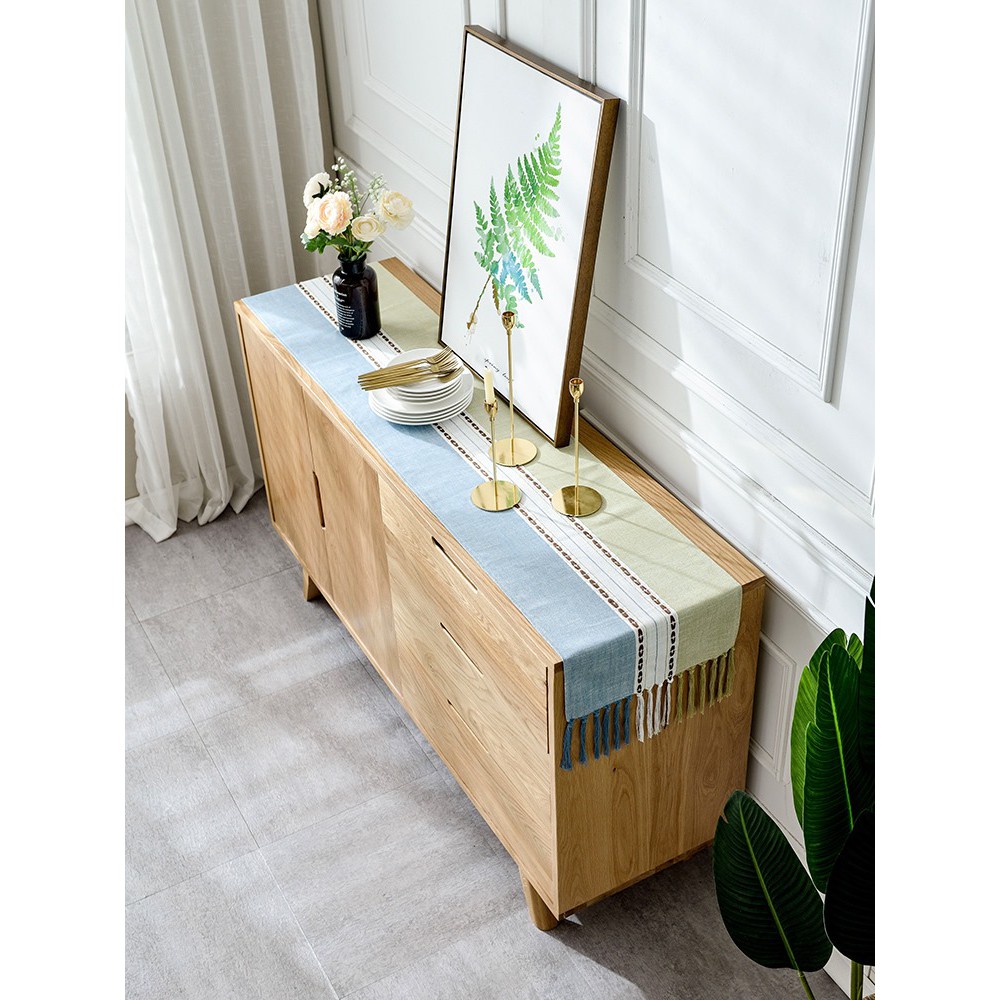 KHĂN TRẢI BÀN RUNNER LAN DECOR TBR298 THÊU HÀNG TRÁI TIM XANH