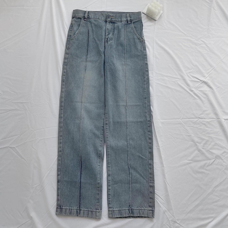 [sẵn ] Quần Jean Nữ Ống Suông BASIC PQK 3 Màu