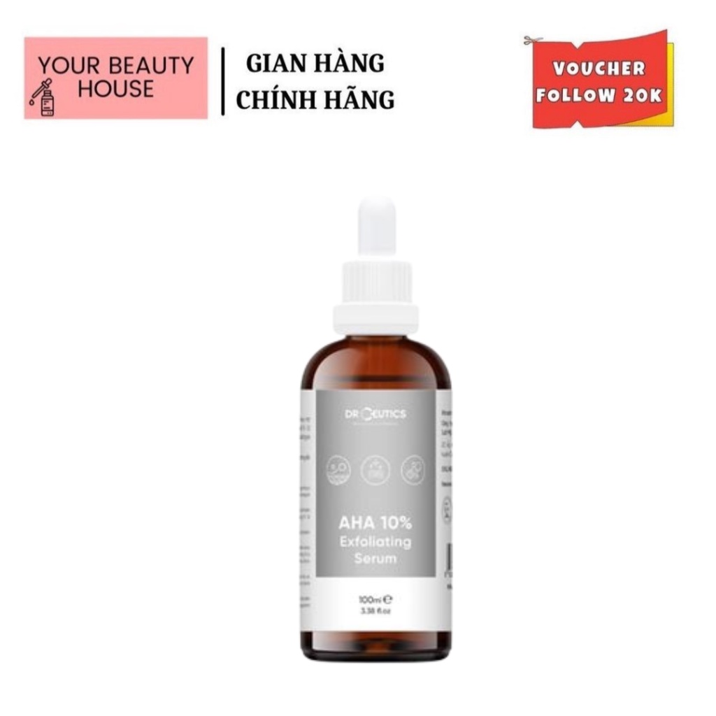 Serum AHA 10% Exfoliating Hỗ Trợ Tẩy Da Chết, Làm Sáng Da