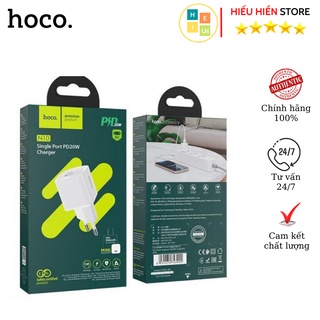 Củ sạc nhanh 20w hoco n10 pd, đầu pd type c - hàng chính hãng