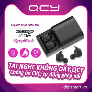 Xaiomi QCY T1 Pro Thật Tai Nghe Nhét Tai Không Dây Sạc Ốp Lưng, Bluetooth 5.0