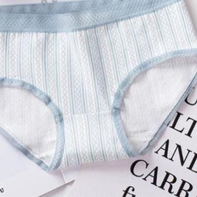 Quần lót nữ cotton cạp ren kẻ 3D dễ thương Q39