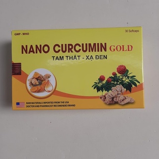 Viên uống NANO CURCUMIN GOLD Tam thất Xạ đen - Hỗ trợ giảm Acid dịch vị , giảm nguy cơ loét dạ dày tá tràngHộp 30 viên