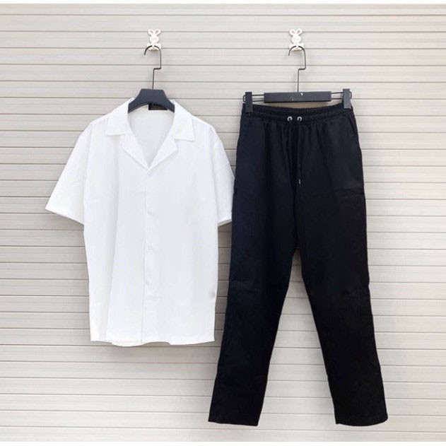 Quần baggy kaki nam nữ unisex đen cạp chun lưng cao ống suông đẹp MEMOTOP MM07
