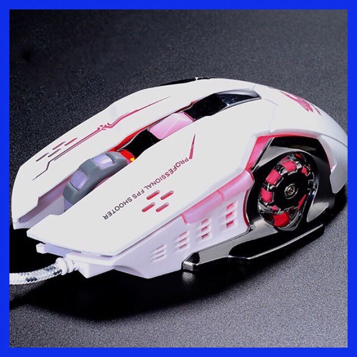 Chuột Gaming Máy Tính Có Dây Free Wolf V5 Led RGB Laptop Mouse Chơi Game Thiết Kế Cực Đẹp