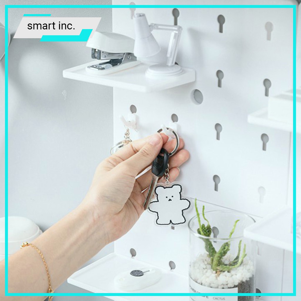 Kệ Bảng Dán Treo Tường Pegboard Nhựa Đục Lỗ Decor Trang Trí Nhà Cửa