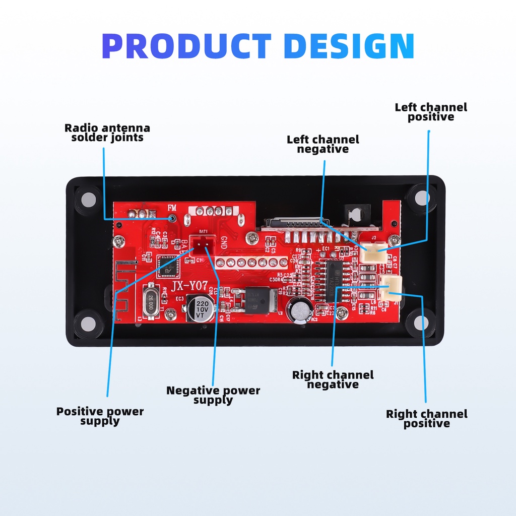 Bộ Khuếch Đại Âm Thanh Radio FM Bluetooth DC12V MP3 2*30 Cổng USB FM AUX Cho Xe Hơi