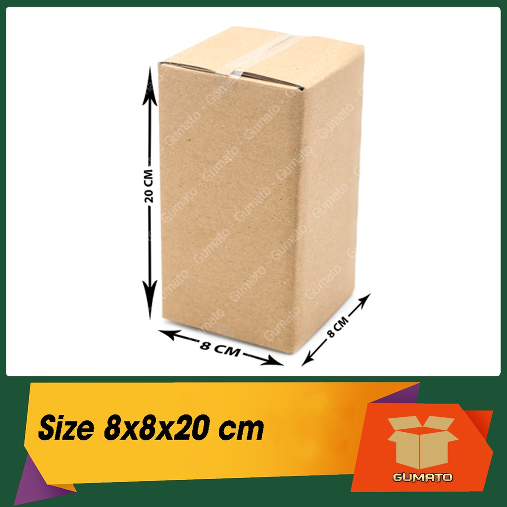 Size 8x8x20 cm, hộp giấy thùng carton gói hàng tại Gumato
