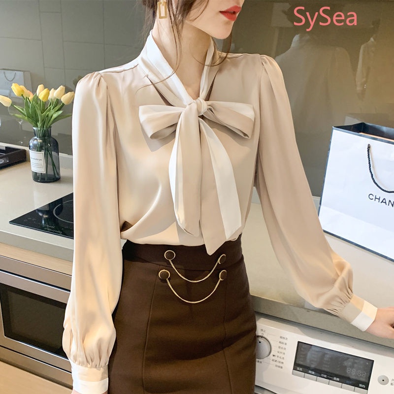 Áo Sơ Mi Công Sở Phối Nơ Plus size Thời Trang Mùa Thu Dành Cho Nữ