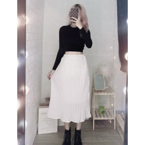 Chân váy dập ly dáng dài đủ màu siêu đẹp cao cấp