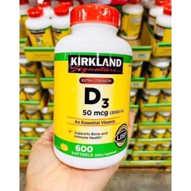 [Hàng Mỹ ]date11/2024 Vitamin D3 50mcg (2000IU) Kirkland chai 600viên)