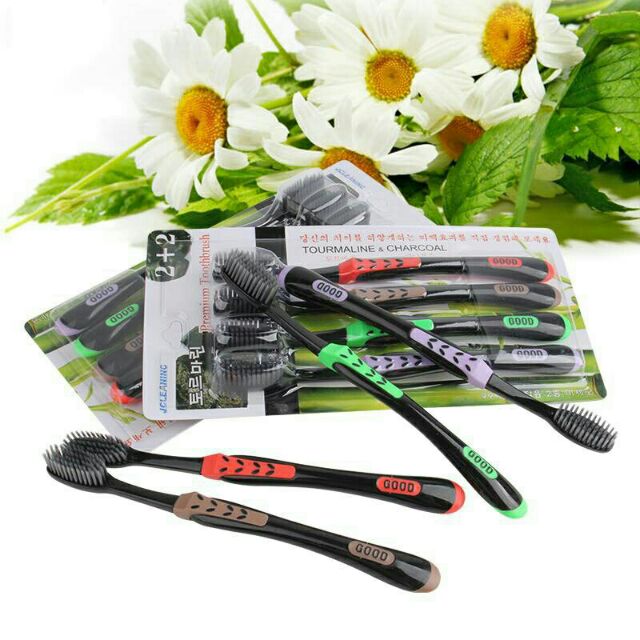 Set 4 bàn chải than tre Hàn Quốc