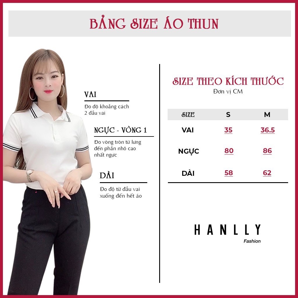 áo polo cộc tay cổ bẻ nữ, áo thun cotton ngắn tay, áo phông trơn basic A1 - Suzy Store