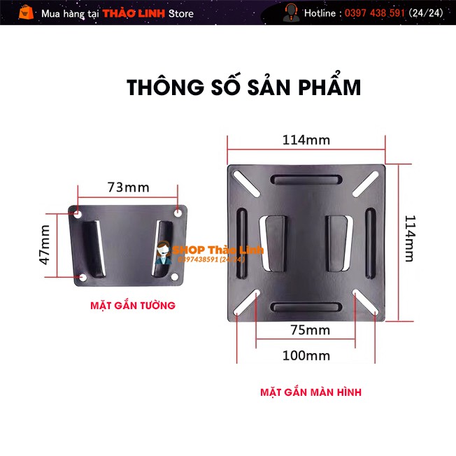 Giá Treo Màn Hình 14 - 27 Inch Sát Tường 1 Cm - Model: N2 - Lắp đặt đơn giản - Treo sát tường cách chỉ 1cm