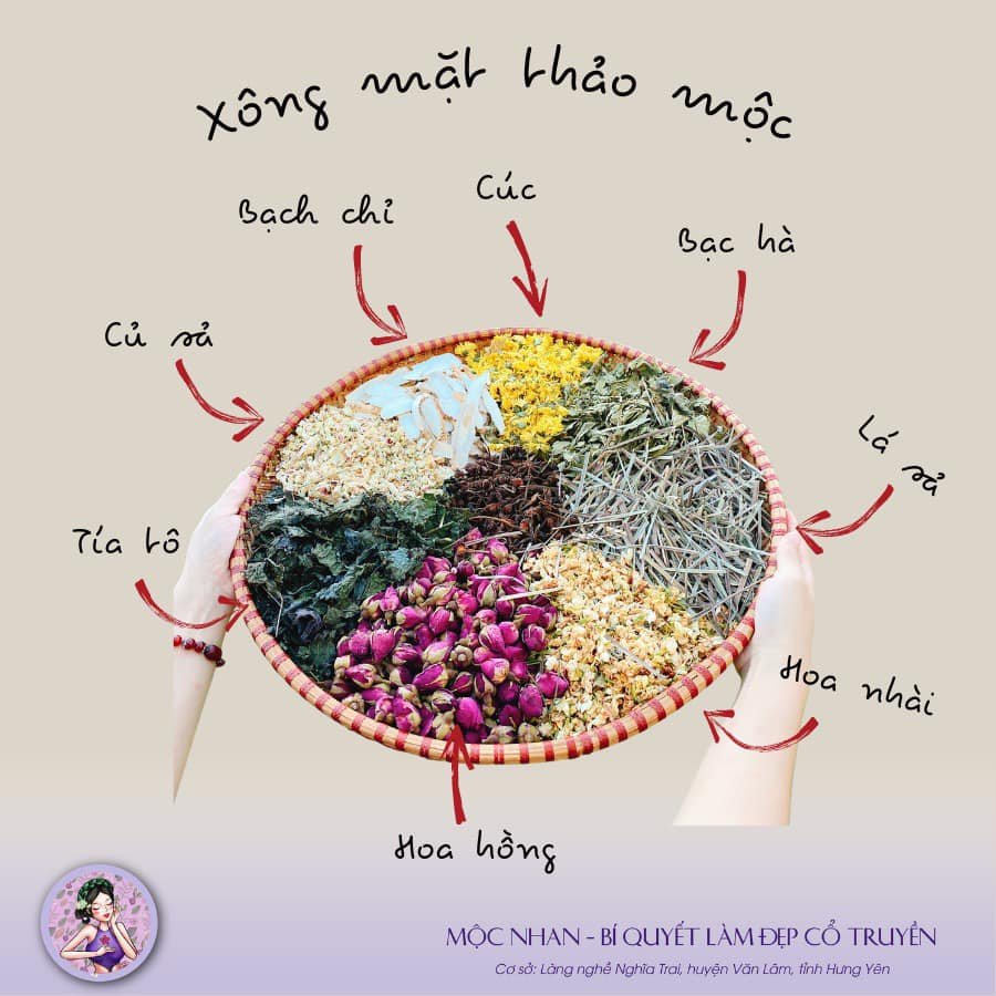 Xông mặt thảo mộc đánh bay mụn và giảm thâm