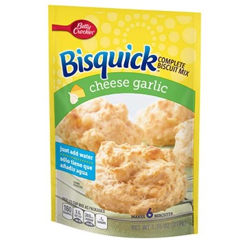 Bột làm bánh betty crocker bisquick complete buttermilk, cheese garlic biscuit mix 219g