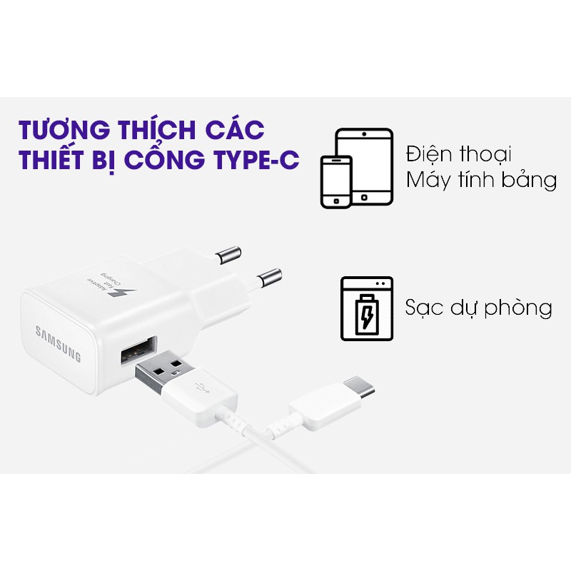 Bộ Củ Sạc Nhanh Và Cáp Sạc Nhanh Samsung Loại Tốt - Hỗ Trợ Sạc Nhanh Các Dòng Máy Android - Cáp Type C - Cáp Micro USB
