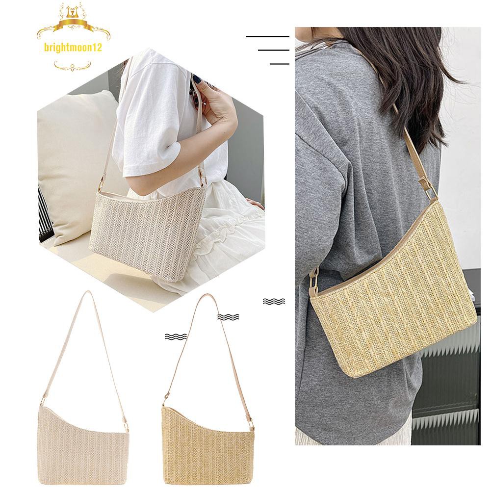 ✿Fashion Women Summer Woven Shoulder Underarm Bag Casual Irregular Handbags