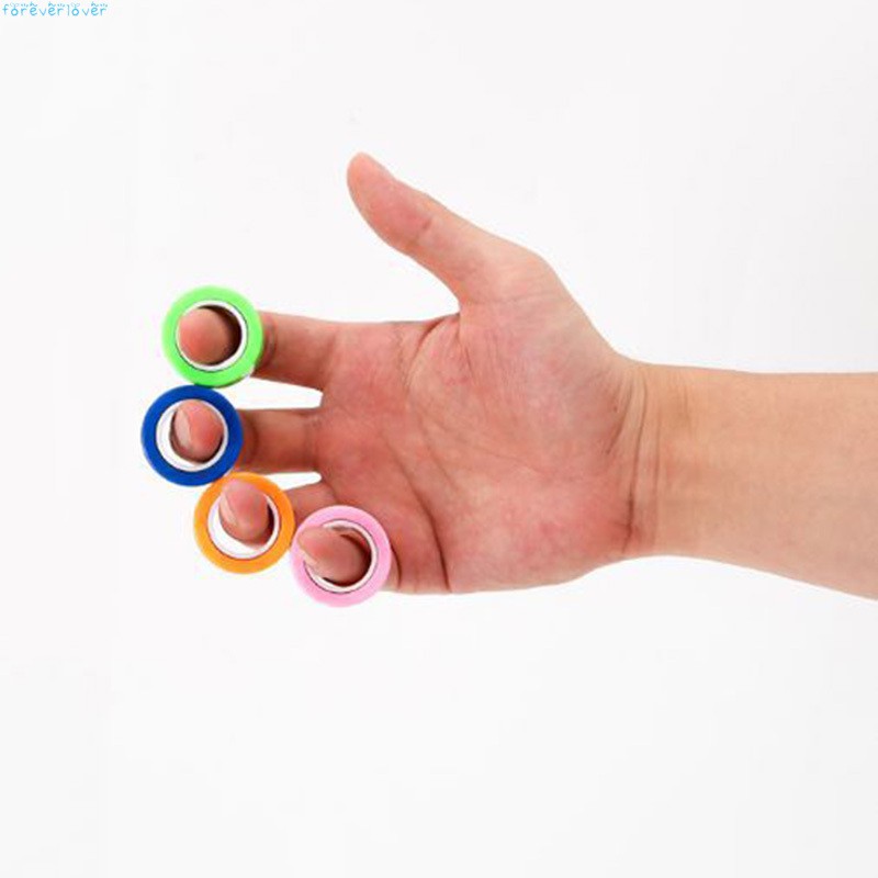 Finger Magnetic Ring Stress Anxiety Relief Magnetic Spinner Ring Colorful Unzip Finger Game Toy For Kids Adult