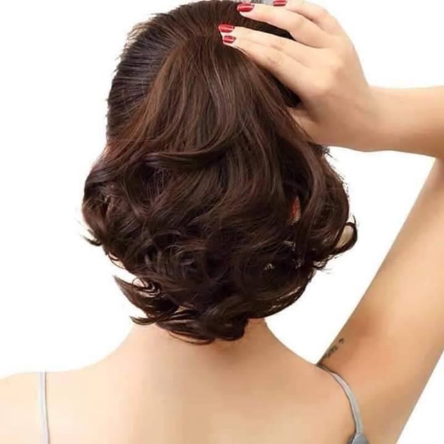 Tóc giả ngoặt xoăn ngắn 25cm